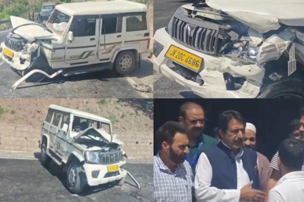 Congress MLA Ghulam Ahmed Mir’s escort vehicle collides with truck on Jammu-Srinagar Highway; 2 Injured